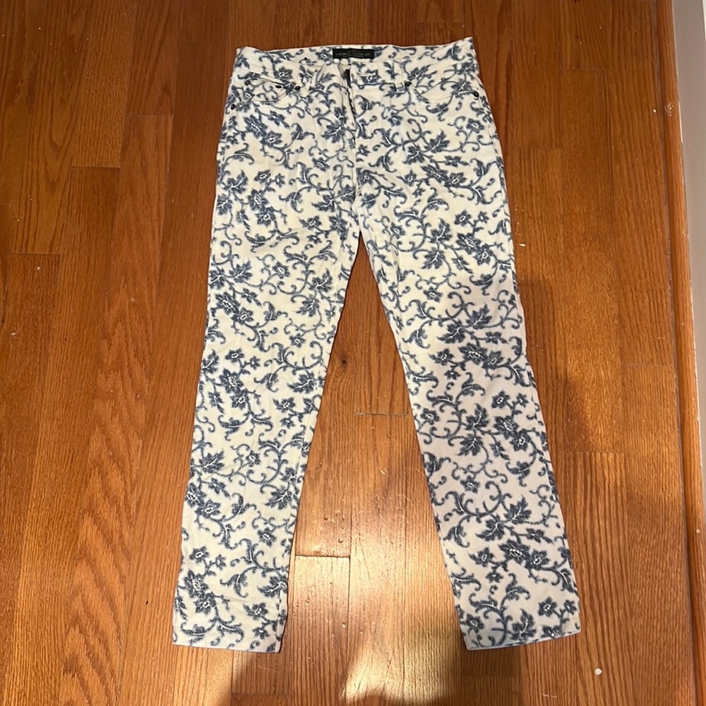 Lauren By Ralph Lauren white patterns jeans- size 4
